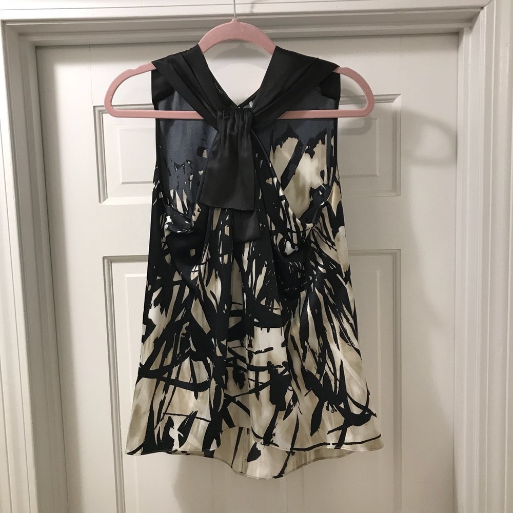 Tahari Black and White Blouse